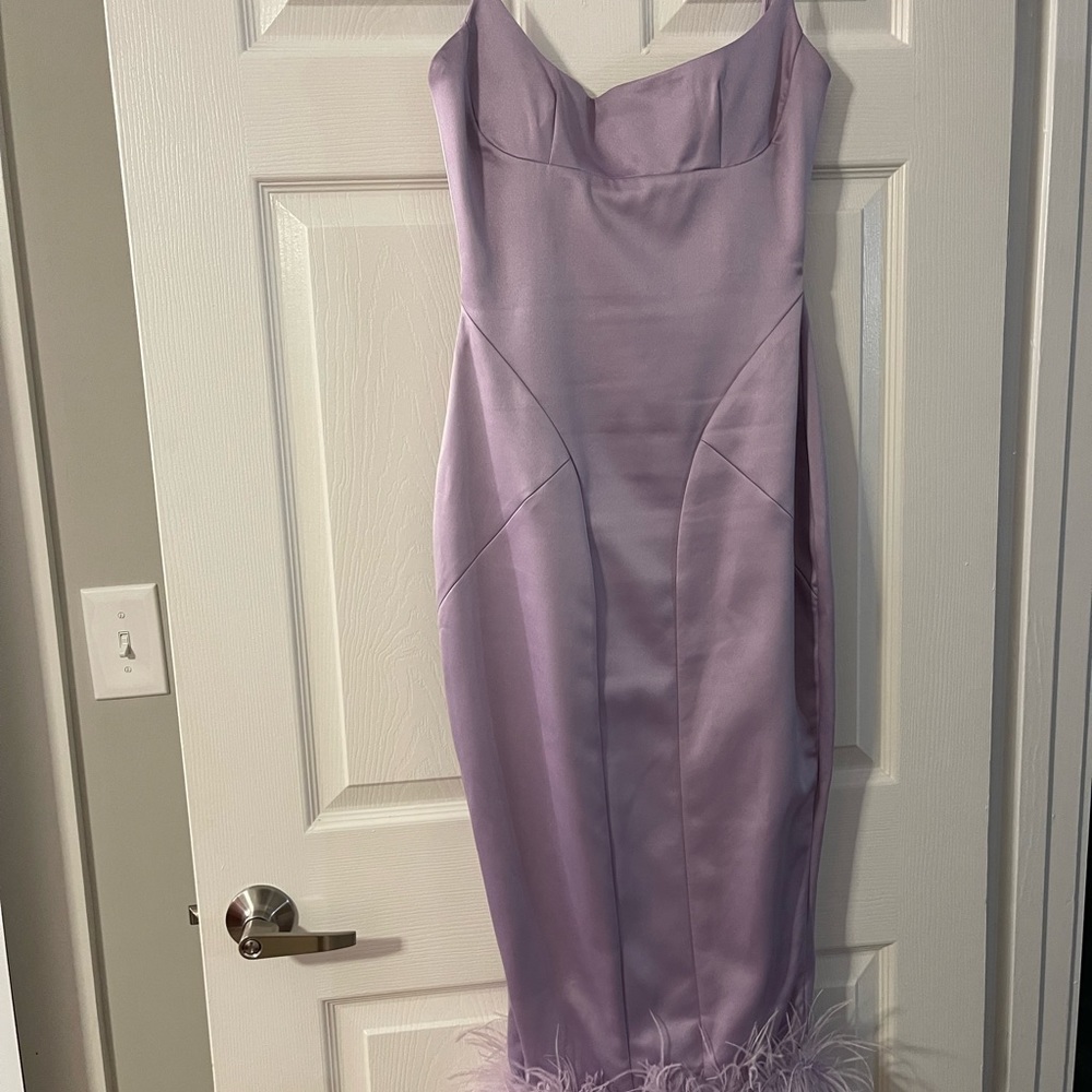 House of CB Helena orchid satin midi dress - Picture 9 of 11